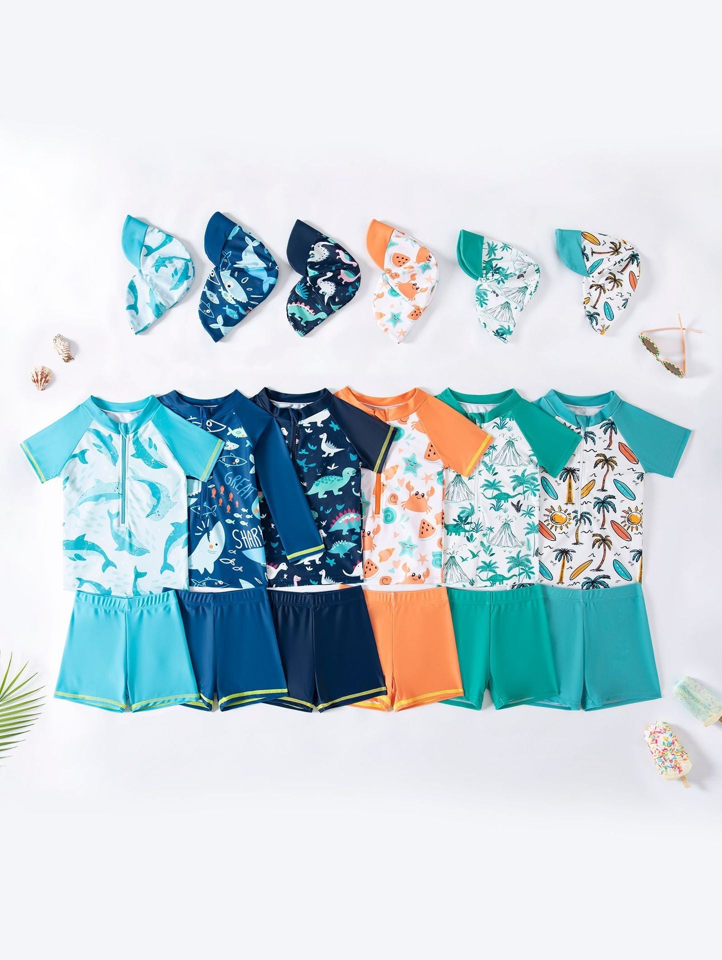 UV50+ SunSafe™ Swim Set (3-Piece: Rash Guard, Shorts & Sun Hat) | Ages 3M-4Y