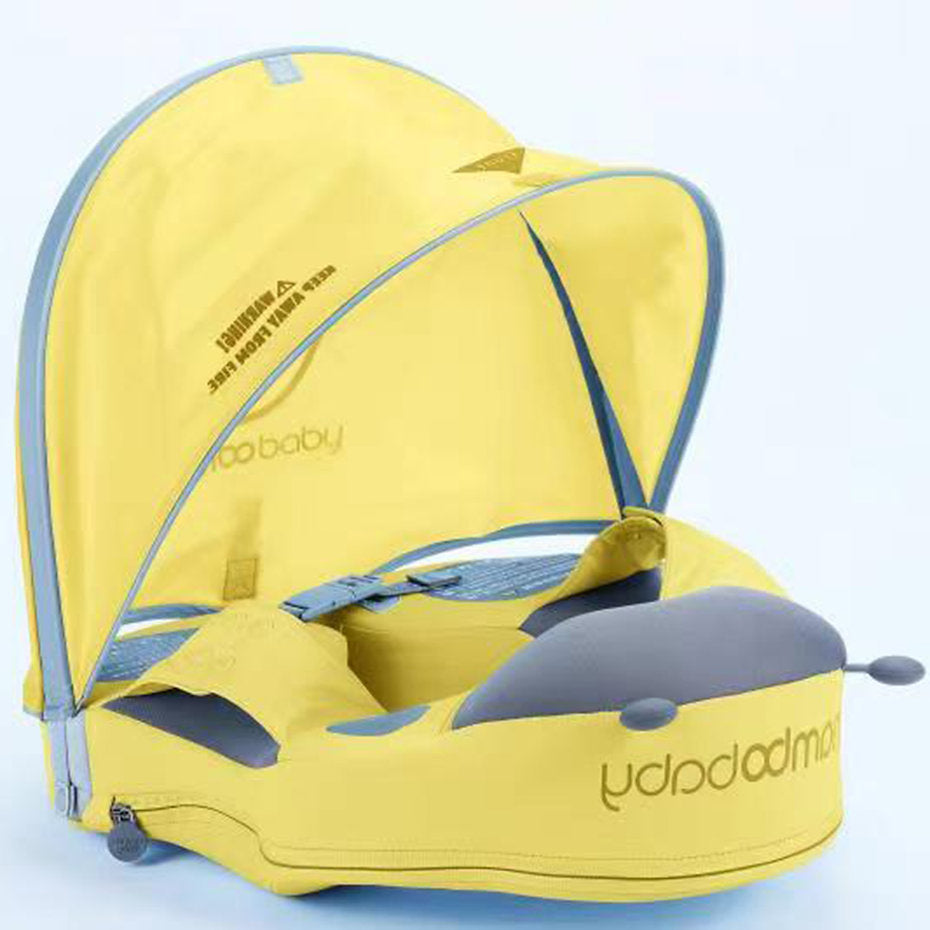 The yellow Edition Mambobaby Ladybug shoulder float featuring air-free PearlFoam and breathable TPU material.