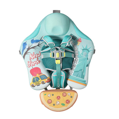 Mambobaby™ New York | Air-Free Baby Swim Float with UPF 50+ Canopy (3–24 Months)