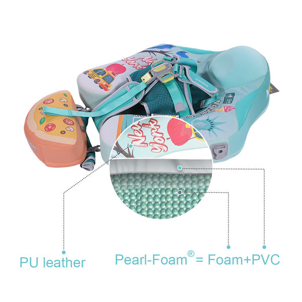 Mambobaby™ New York | Air-Free Baby Swim Float with UPF 50+ Canopy (3–24 Months)