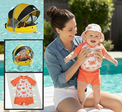 UV50+ SunSafe™ Swim Set (3-Piece: Rash Guard, Shorts & Sun Hat) | Ages 3M-4Y