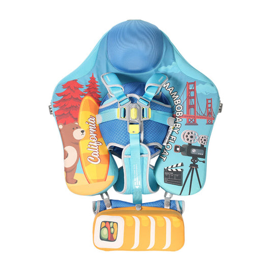 Mambobaby™ California | Air-Free Baby Swim Float with UPF 50+ Canopy (3–24 Months)
