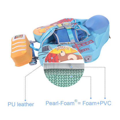 Mambobaby™ California | Air-Free Baby Swim Float with UPF 50+ Canopy (3–24 Months)