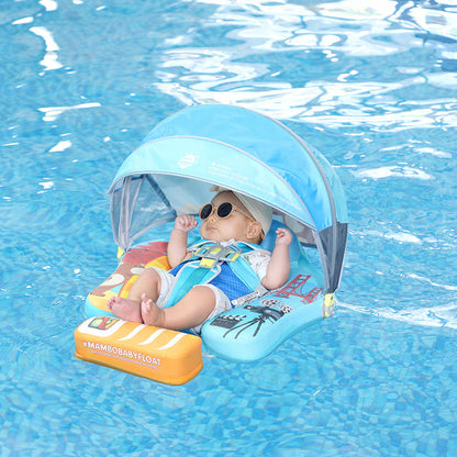 Mambobaby™ California | Air-Free Baby Swim Float with UPF 50+ Canopy (3–24 Months)