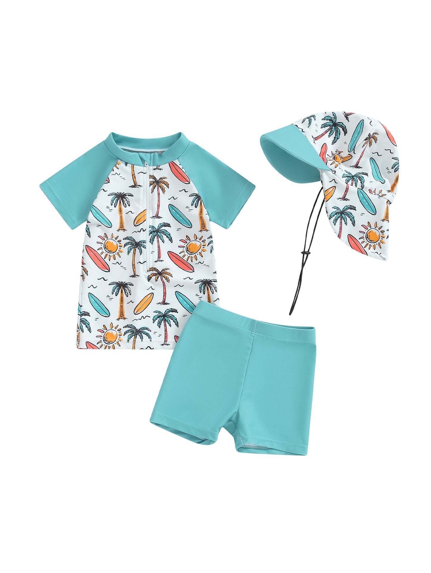 UV50+ SunSafe™ Swim Set (3-Piece: Rash Guard, Shorts & Sun Hat) | Ages 3M-4Y