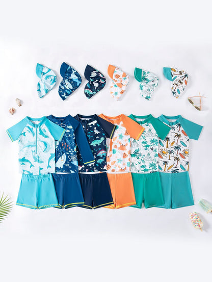 UV50+ SunSafe™ Swim Set (3-Piece: Rash Guard, Shorts & Sun Hat) | Ages 3M-4Y