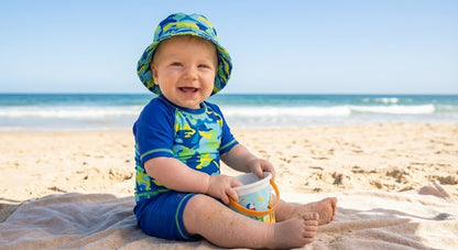 UV50+ SunSafe™ Swim Set (3-Piece: Rash Guard, Shorts & Sun Hat) | Ages 3M-4Y