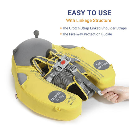 Close-up of the Mambobaby 5-way protection safety buckle and professional dual-clasp harness system.