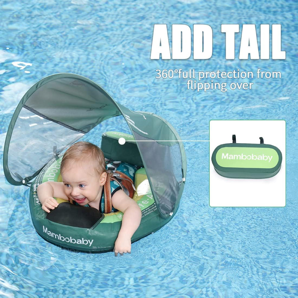 Detailed view of the Mambobaby Airplane detachable stabilizer tail float for enhanced anti-flip protection in active water play.