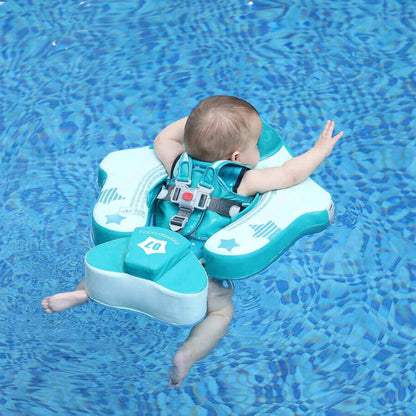 Demonstration of training modes for toddlers in the Mambobaby Airplane float: Breaststroke and Backstroke.