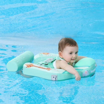 Original Mambobaby™ Air-Free Baby Float Animal Edition for 3-24 months. This puncture-proof PearlFoam™ float features a UPF 50+ UV canopy and 5-point safety harness for maximum pool safety worldwide.