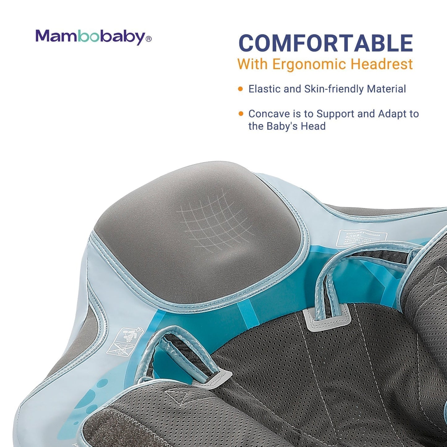 Safe swimming session with the Mambobaby Turtle float headrest featuring advanced UPF 50+ UV solar shielding.