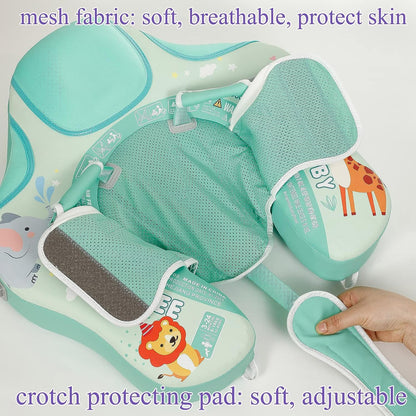 Close-up of the Mambobaby™ 3D breathable mesh fabric. This ultra-soft, skin-friendly material ensures maximum ventilation and prevents skin irritation, providing a comfortable and cool swimming experience for babies. A signature comfort feature of our non-inflatable PearlFoam™ floats.
