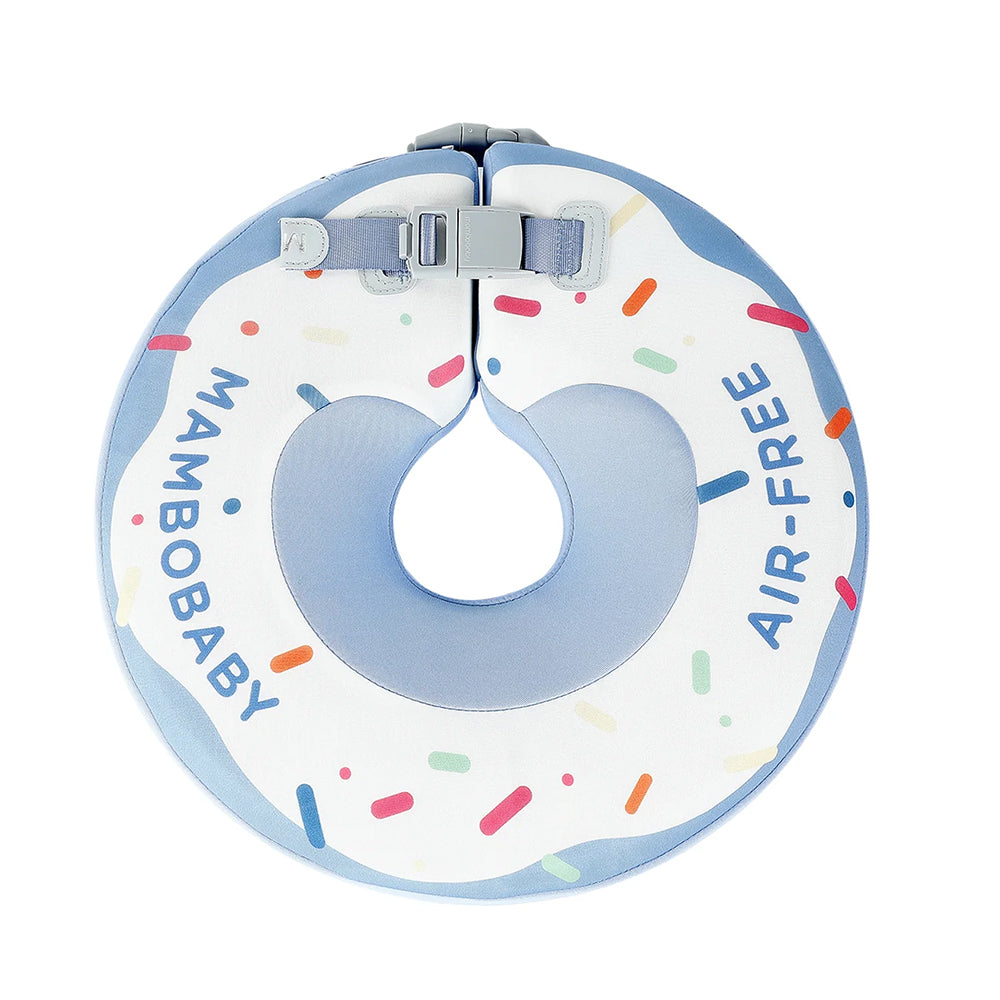The Blue Edition Mambobaby Donut neck ring featuring air-free PearlFoam technology for infants 0-12 months.