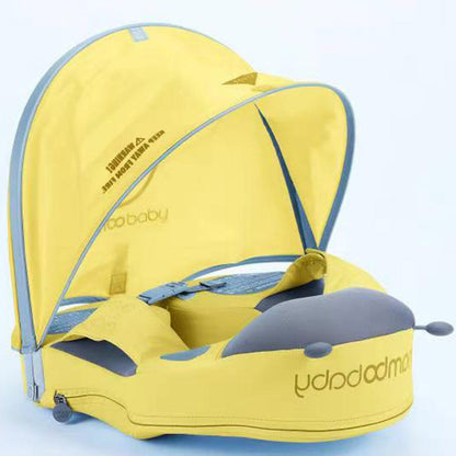 The yellow Edition Mambobaby Ladybug shoulder float featuring air-free PearlFoam and breathable TPU material.