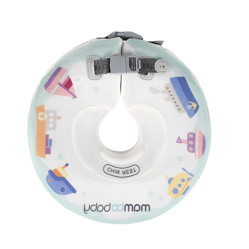 The Boat Edition Mambobaby air-free neck float featuring waterproof TPU fabric and puncture-proof PearlFoam technology.