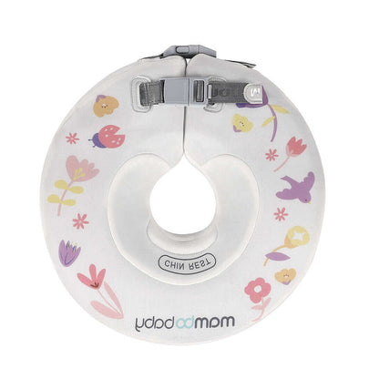 The floral Edition Mambobaby air-free neck float featuring waterproof TPU fabric and puncture-proof PearlFoam technology.