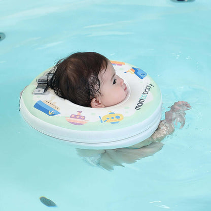 Official Mambobaby air-free neck ring in Boats design for infant hydrotherapy and safe baby spa water discovery.