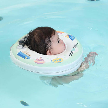 Official Mambobaby air-free neck ring in Boats design for infant hydrotherapy and safe baby spa water discovery.