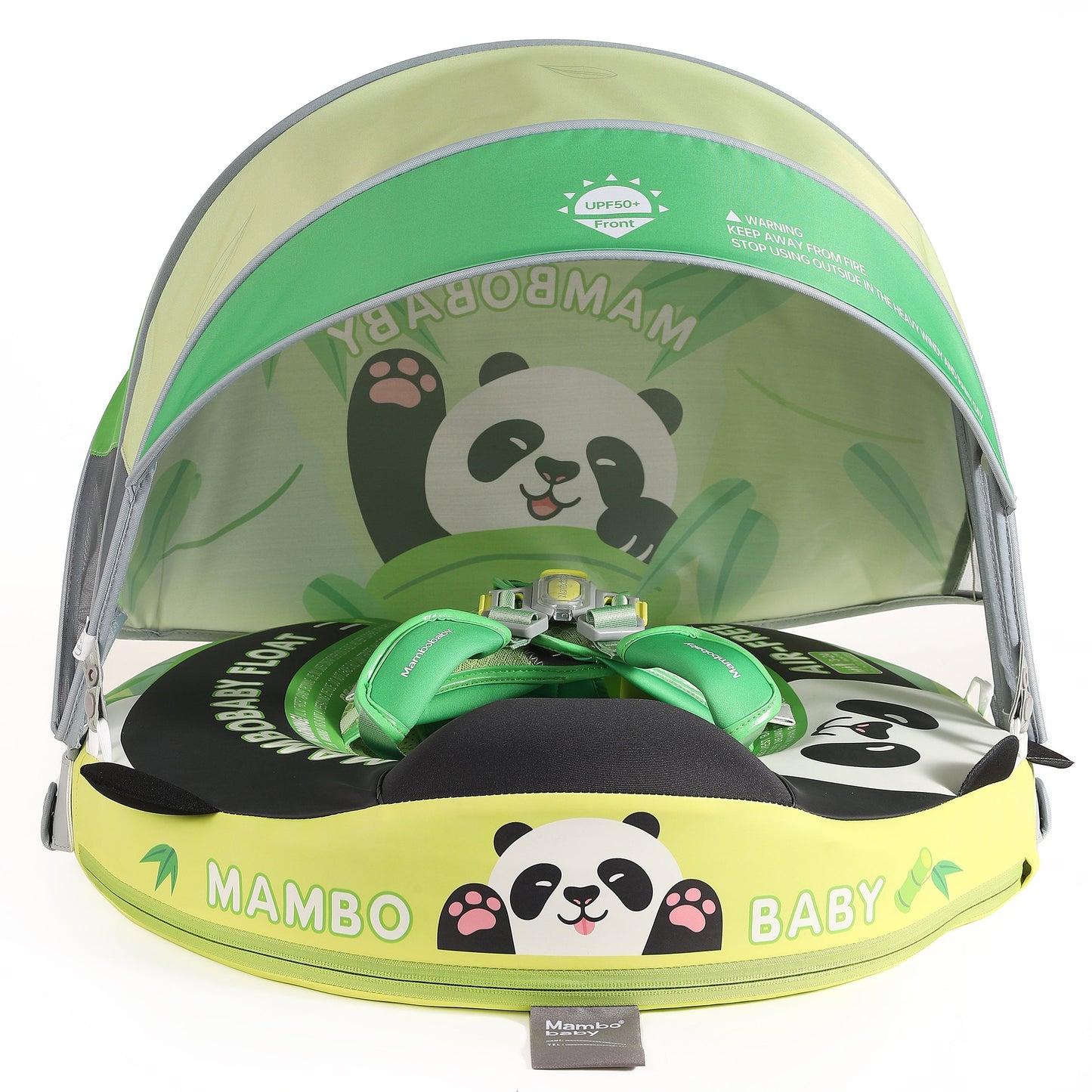 Official Mambobaby Panda Luxury Edition air-free baby float featuring high-contrast design for newborn visual development.