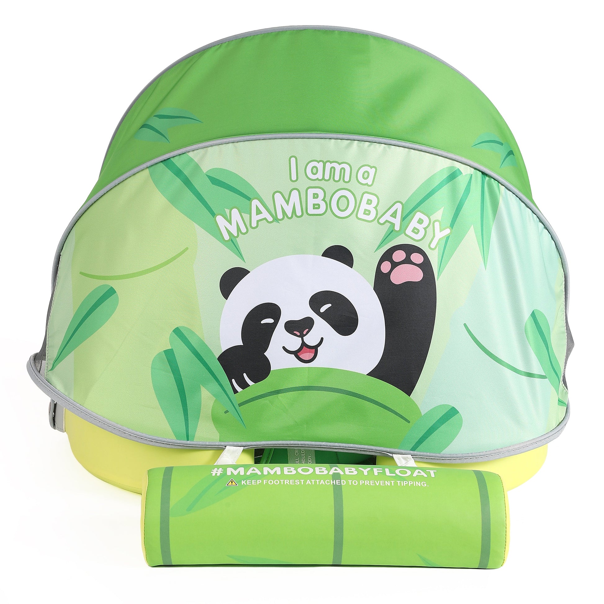 Mambobaby Panda edition removable UPF 50+ sun canopy providing 98% UV protection and 360-degree breathable airflow.