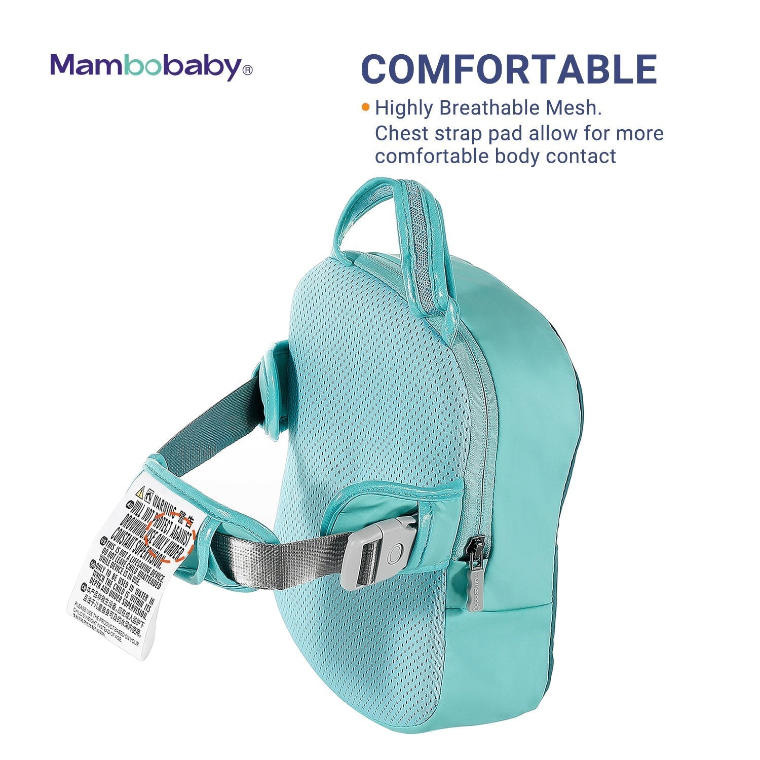 Close-up of the Mambobaby skin-friendly, hypoallergenic fabric designed to prevent chafing and irritation.
