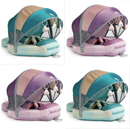 Available colors for Mambobaby Seashell Float. Green and Purple waterproof leather options.