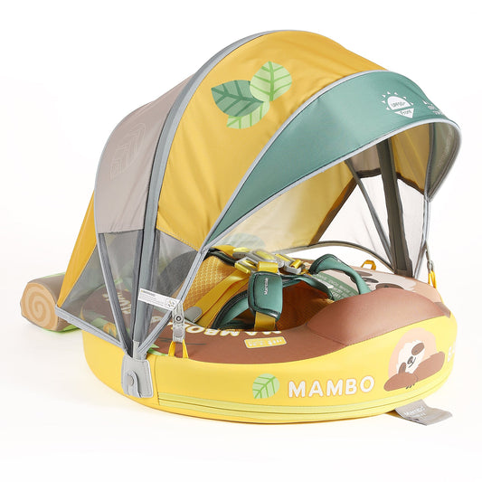 Official Mambobaby Sloth Edition puncture-proof baby float with luxury finish and UV canopy.