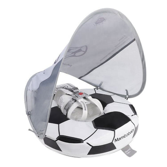 Official Mambobaby Soccer Luxury Edition air-free baby float with puncture-proof PearlFoam and UV canopy.
