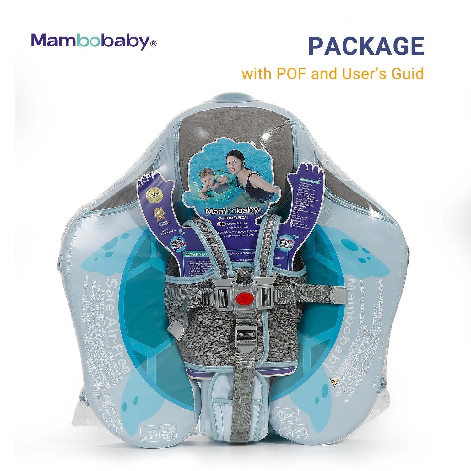Genuine Mambobaby Turtle Edition original packaging including the float, stabilizer tail, and full sun canopy.