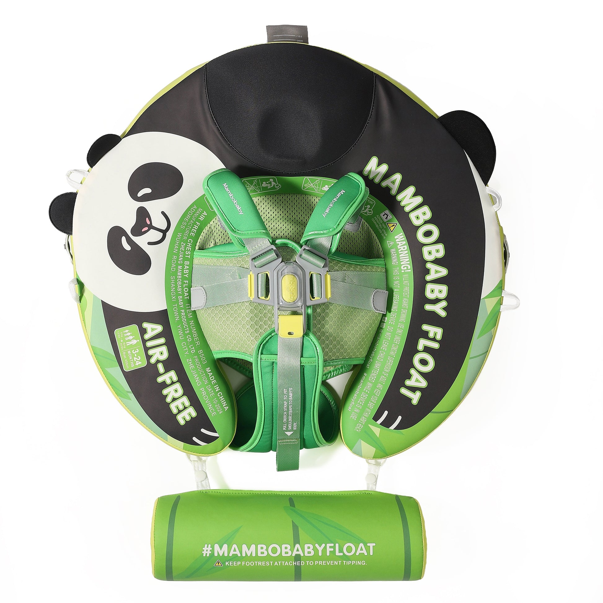 Official Mambobaby brand packaging showing the authentic, safety-certified box for the original air-free baby float.