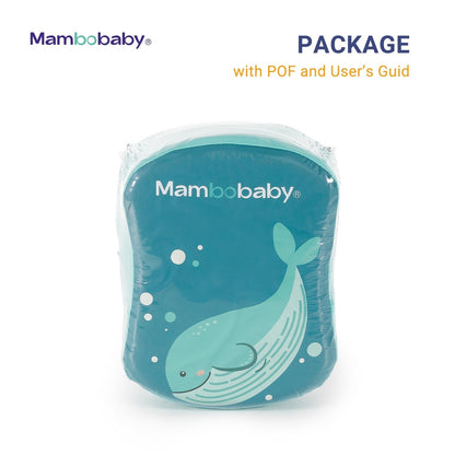 Official Mambobaby retail packaging for the original air-free baby float, displaying international safety certifications.