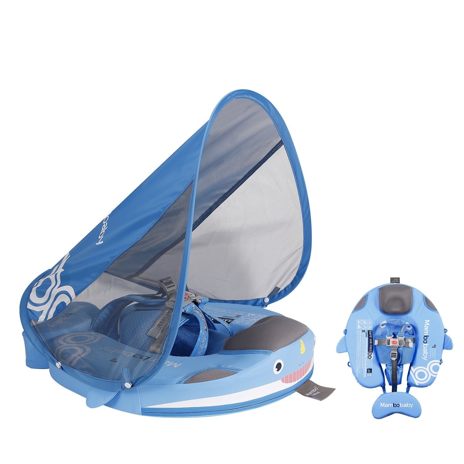 Original Mambobaby Narwhal Edition air-free baby float featuring puncture-proof PearlFoam technology for infants 3-24 months.