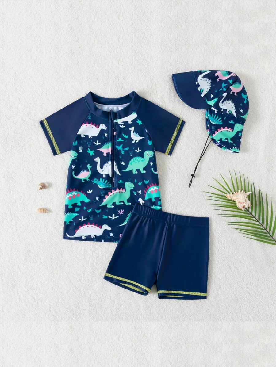 Baby & Toddler Swim Outfit – 3-Piece Set with Detachable Hat (3 Months to 4 Years) - Image 9