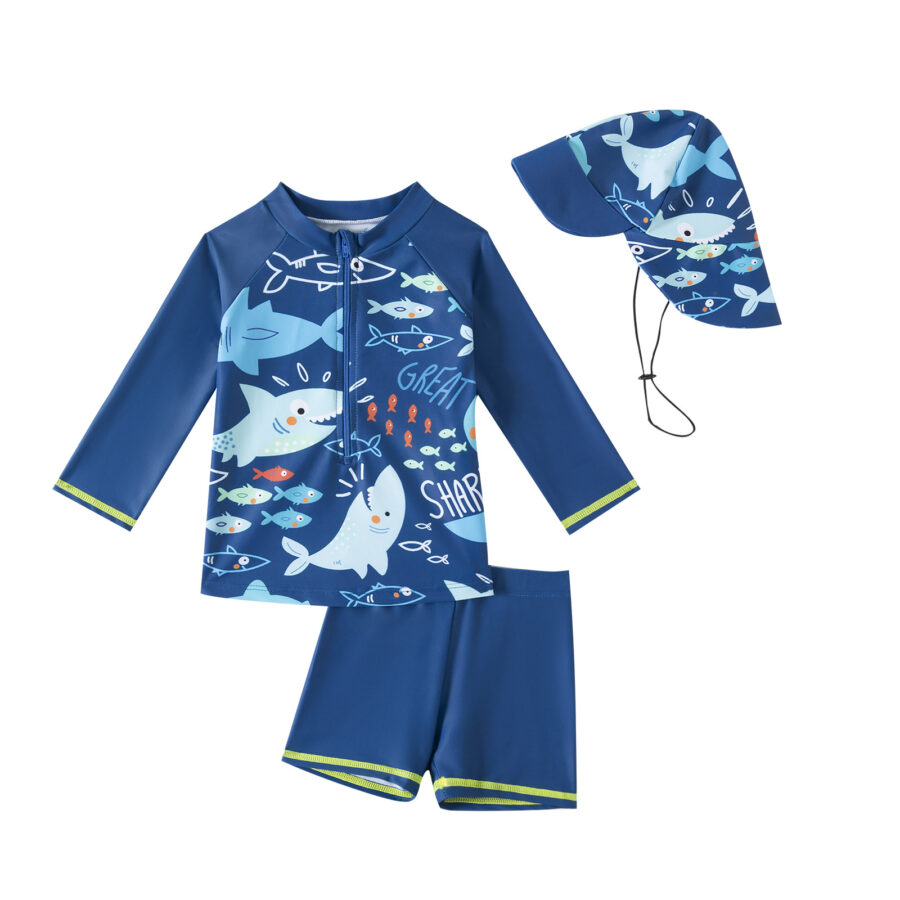 Baby & Toddler Swim Outfit – 3-Piece Set with Detachable Hat (3 Months to 4 Years) - Image 4